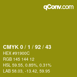 Color code: CMYK 0 / 1 / 92 / 43 | qconv.com