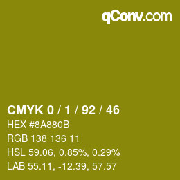 カラーコード: CMYK 0 / 1 / 92 / 46 | qconv.com