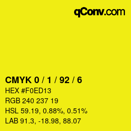 Color code: CMYK 0 / 1 / 92 / 6 | qconv.com
