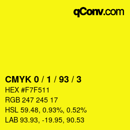 Color code: CMYK 0 / 1 / 93 / 3 | qconv.com