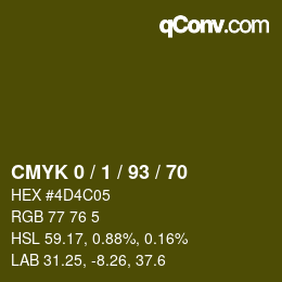 カラーコード: CMYK 0 / 1 / 93 / 70 | qconv.com