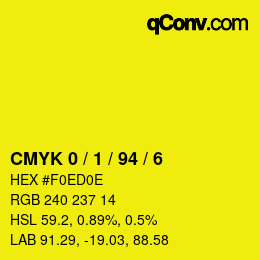 Color code: CMYK 0 / 1 / 94 / 6 | qconv.com