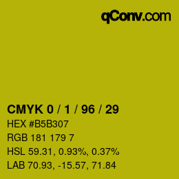 Color code: CMYK 0 / 1 / 96 / 29 | qconv.com