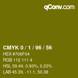Color code: CMYK 0 / 1 / 96 / 56 | qconv.com