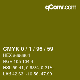 Color code: CMYK 0 / 1 / 96 / 59 | qconv.com