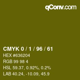 Color code: CMYK 0 / 1 / 96 / 61 | qconv.com