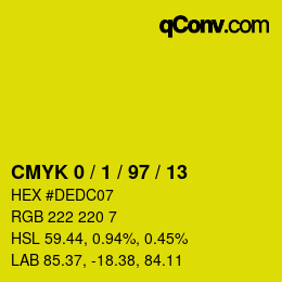 Color code: CMYK 0 / 1 / 97 / 13 | qconv.com