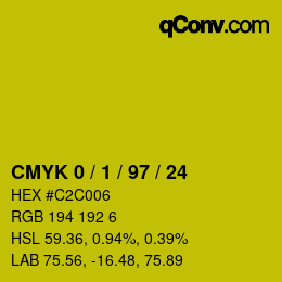 Color code: CMYK 0 / 1 / 97 / 24 | qconv.com