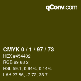 Color code: CMYK 0 / 1 / 97 / 73 | qconv.com