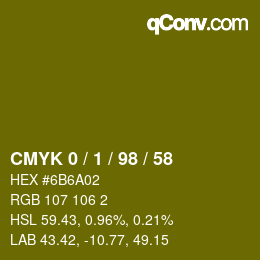 カラーコード: CMYK 0 / 1 / 98 / 58 | qconv.com