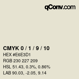 カラーコード: CMYK 0 / 1 / 9 / 10 | qconv.com