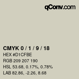 Color code: CMYK 0 / 1 / 9 / 18 | qconv.com