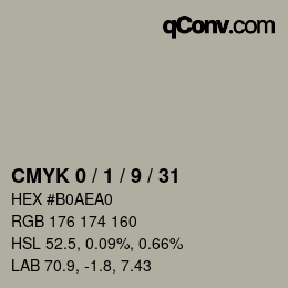 颜色代码: CMYK 0 / 1 / 9 / 31 | qconv.com