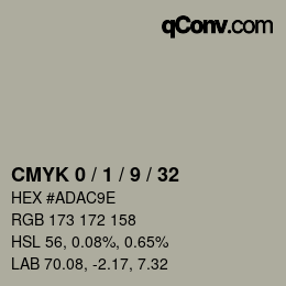 Código de color: CMYK 0 / 1 / 9 / 32 | qconv.com