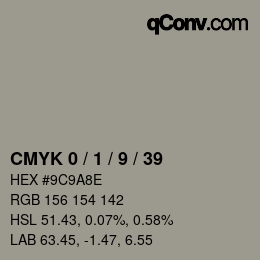 颜色代码: CMYK 0 / 1 / 9 / 39 | qconv.com