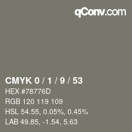 Color code: CMYK 0 / 1 / 9 / 53 | qconv.com