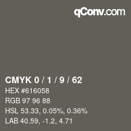 颜色代码: CMYK 0 / 1 / 9 / 62 | qconv.com