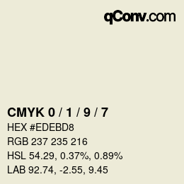 颜色代码: CMYK 0 / 1 / 9 / 7 | qconv.com