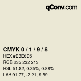 カラーコード: CMYK 0 / 1 / 9 / 8 | qconv.com