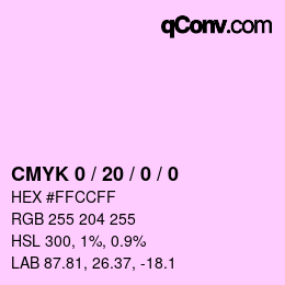 カラーコード: CMYK 0 / 20 / 0 / 0 | qconv.com