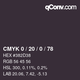 Color code: CMYK 0 / 20 / 0 / 78 | qconv.com