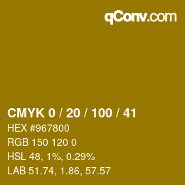 Color code: CMYK 0 / 20 / 100 / 41 | qconv.com