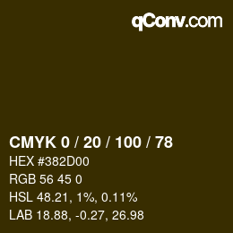 Color code: CMYK 0 / 20 / 100 / 78 | qconv.com