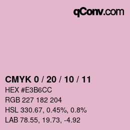 カラーコード: CMYK 0 / 20 / 10 / 11 | qconv.com