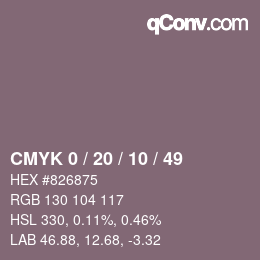 Color code: CMYK 0 / 20 / 10 / 49 | qconv.com