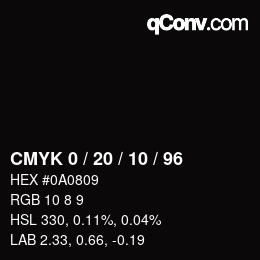 Color code: CMYK 0 / 20 / 10 / 96 | qconv.com