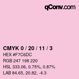 颜色代码: CMYK 0 / 20 / 11 / 3 | qconv.com