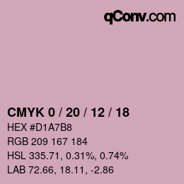颜色代码: CMYK 0 / 20 / 12 / 18 | qconv.com