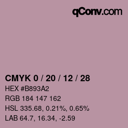 颜色代码: CMYK 0 / 20 / 12 / 28 | qconv.com
