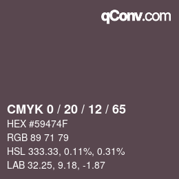 Color code: CMYK 0 / 20 / 12 / 65 | qconv.com