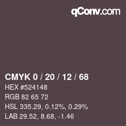 Color code: CMYK 0 / 20 / 12 / 68 | qconv.com