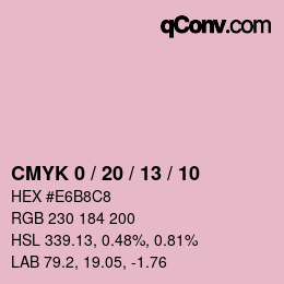 颜色代码: CMYK 0 / 20 / 13 / 10 | qconv.com