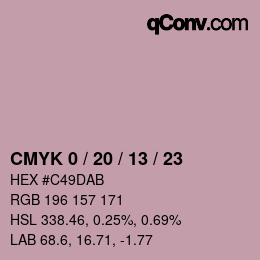 颜色代码: CMYK 0 / 20 / 13 / 23 | qconv.com
