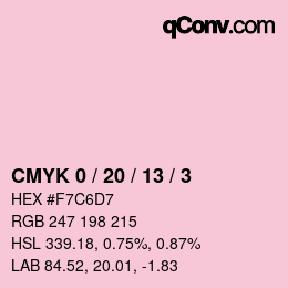 Color code: CMYK 0 / 20 / 13 / 3 | qconv.com