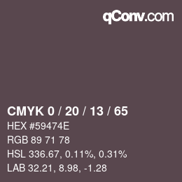 Color code: CMYK 0 / 20 / 13 / 65 | qconv.com