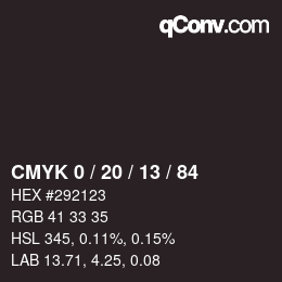 Código de color: CMYK 0 / 20 / 13 / 84 | qconv.com