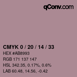 Color code: CMYK 0 / 20 / 14 / 33 | qconv.com