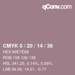 カラーコード: CMYK 0 / 20 / 14 / 38 | qconv.com