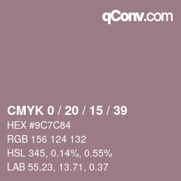 Código de color: CMYK 0 / 20 / 15 / 39 | qconv.com