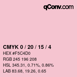 Color code: CMYK 0 / 20 / 15 / 4 | qconv.com