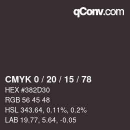 Color code: CMYK 0 / 20 / 15 / 78 | qconv.com