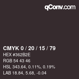 Color code: CMYK 0 / 20 / 15 / 79 | qconv.com