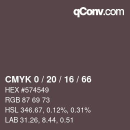 Color code: CMYK 0 / 20 / 16 / 66 | qconv.com