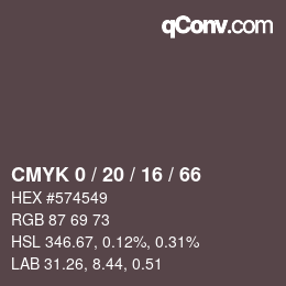 Color code: CMYK 0 / 20 / 16 / 66 | qconv.com