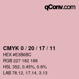 カラーコード: CMYK 0 / 20 / 17 / 11 | qconv.com