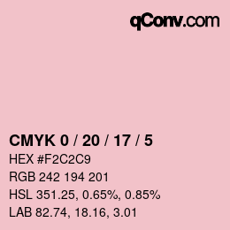 Color code: CMYK 0 / 20 / 17 / 5 | qconv.com